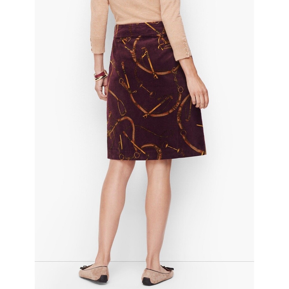 Talbots Corduroy Equestrian Skirt Preppy Old Money Classic Heritage Royal Sz 4